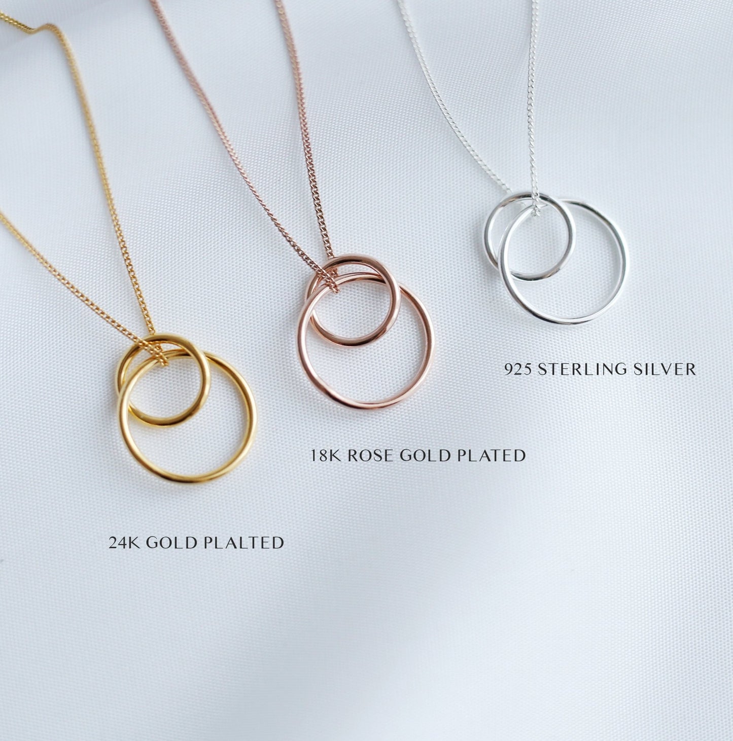 Interlocking Circle Necklace - Mother and Daughter Set - Vinci Woman