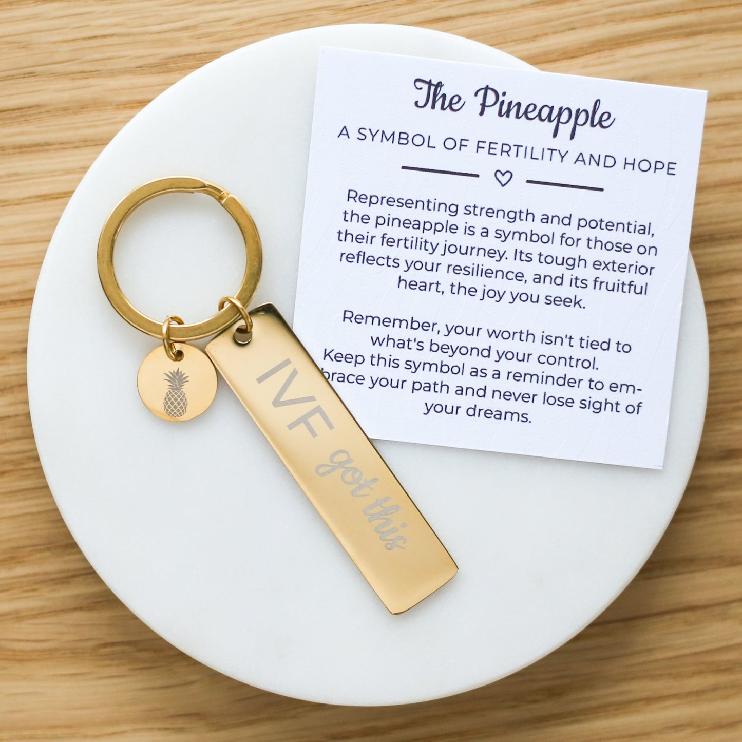 IVF Got This Keyring – Pineapple Charm Support Gift for Fertility Journey - Vinci Woman