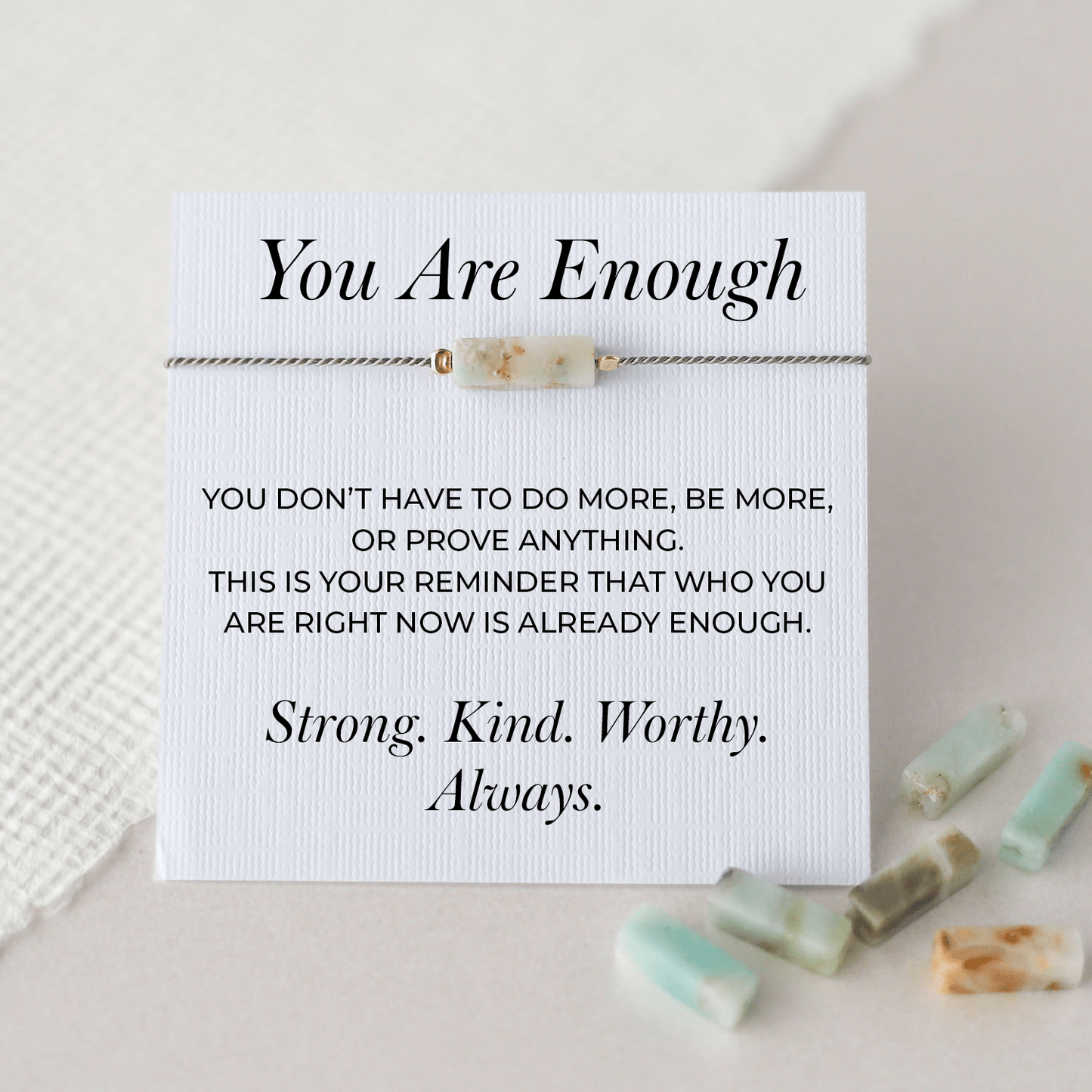 You Are Enough - Amazonite Cord Bracelet - Vinci Woman