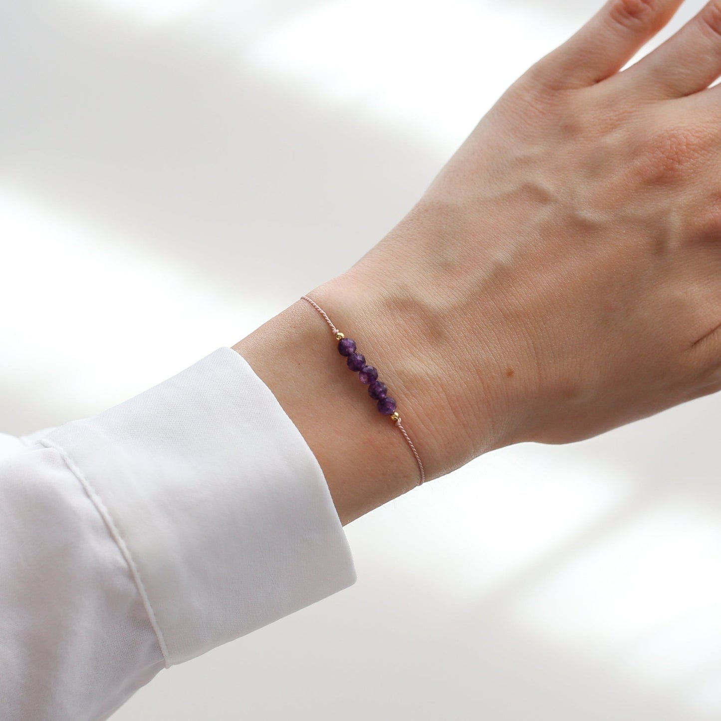 Good Vibes Only Crystal Bracelet Set with Amethyst - Vinci Woman