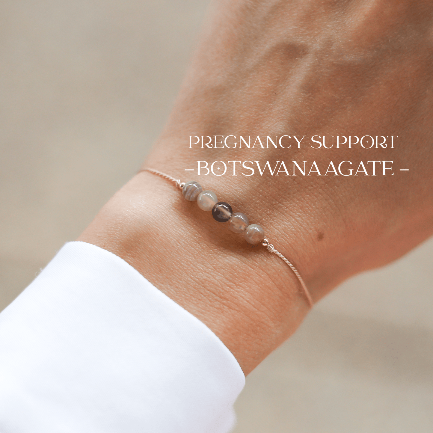 Pregnancy Bracelet – Botswana Agate Crystal Cord Bracelet - Vinci Woman