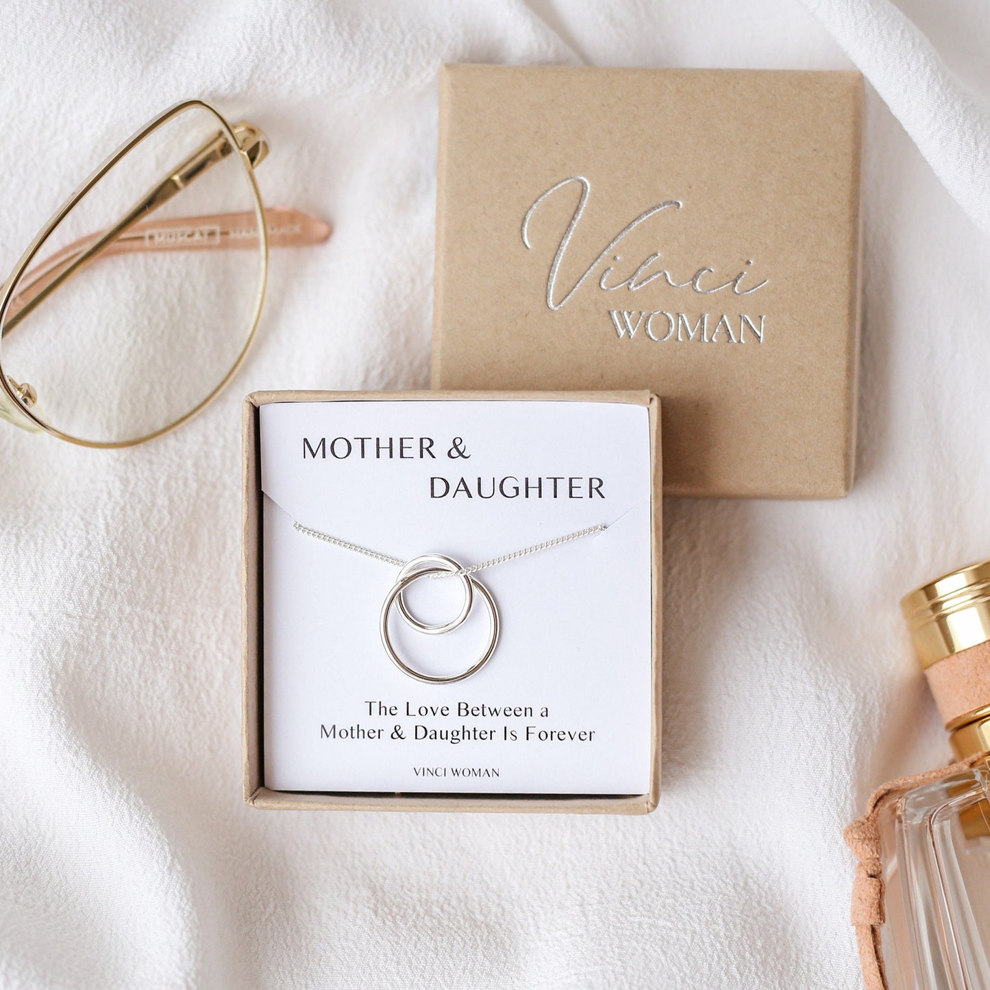 Interlocking Circle Necklace - Mother and Daughter Gift - Vinci Woman