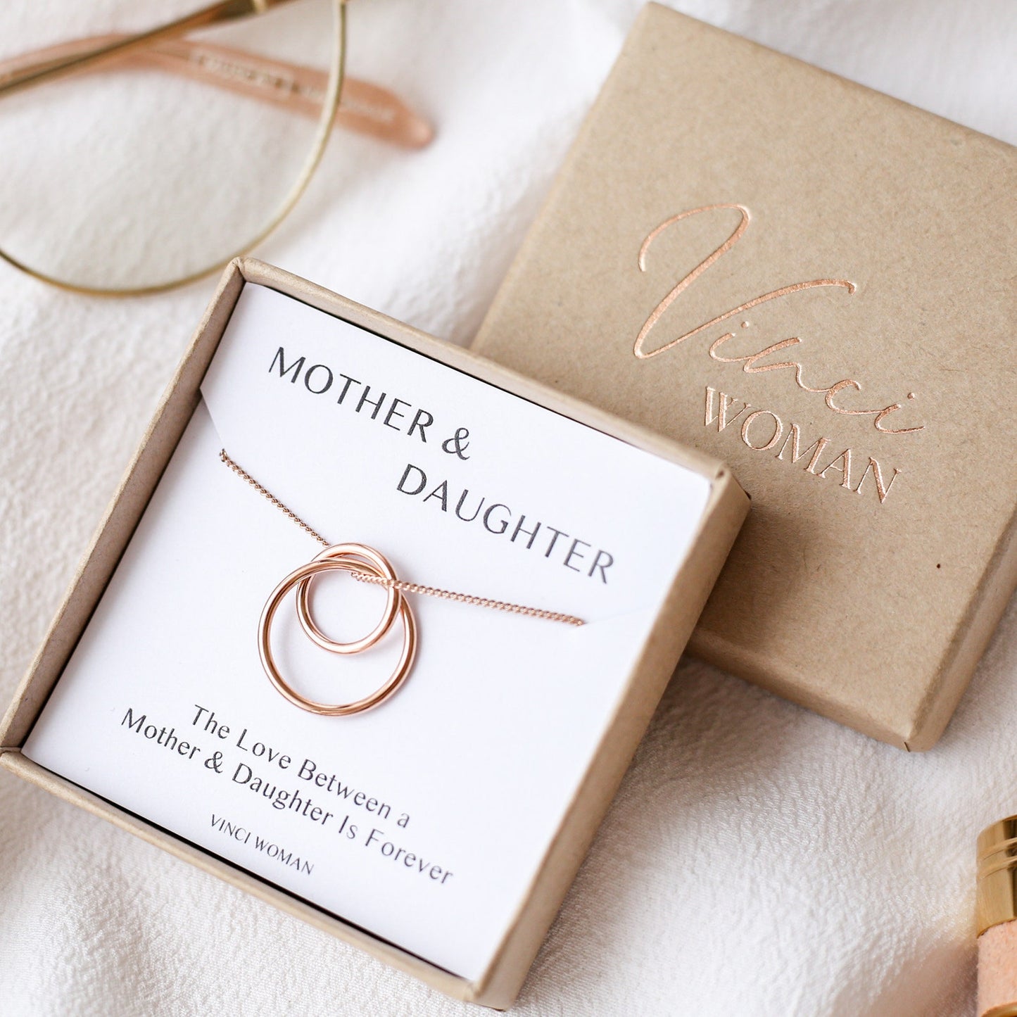 Interlocking Circle Necklace - Mother and Daughter Gift - Vinci Woman