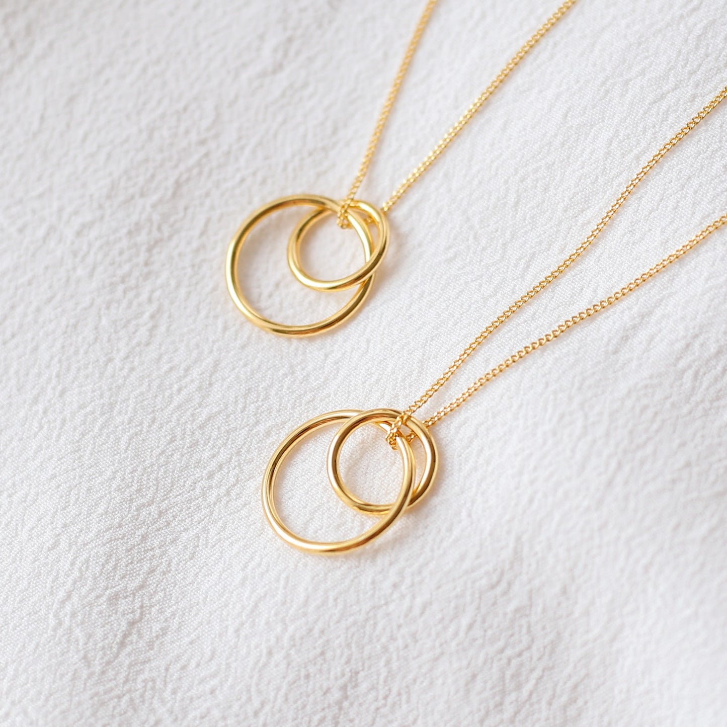 Interlocking Circle Necklace - Mother and Daughter Set - Vinci Woman