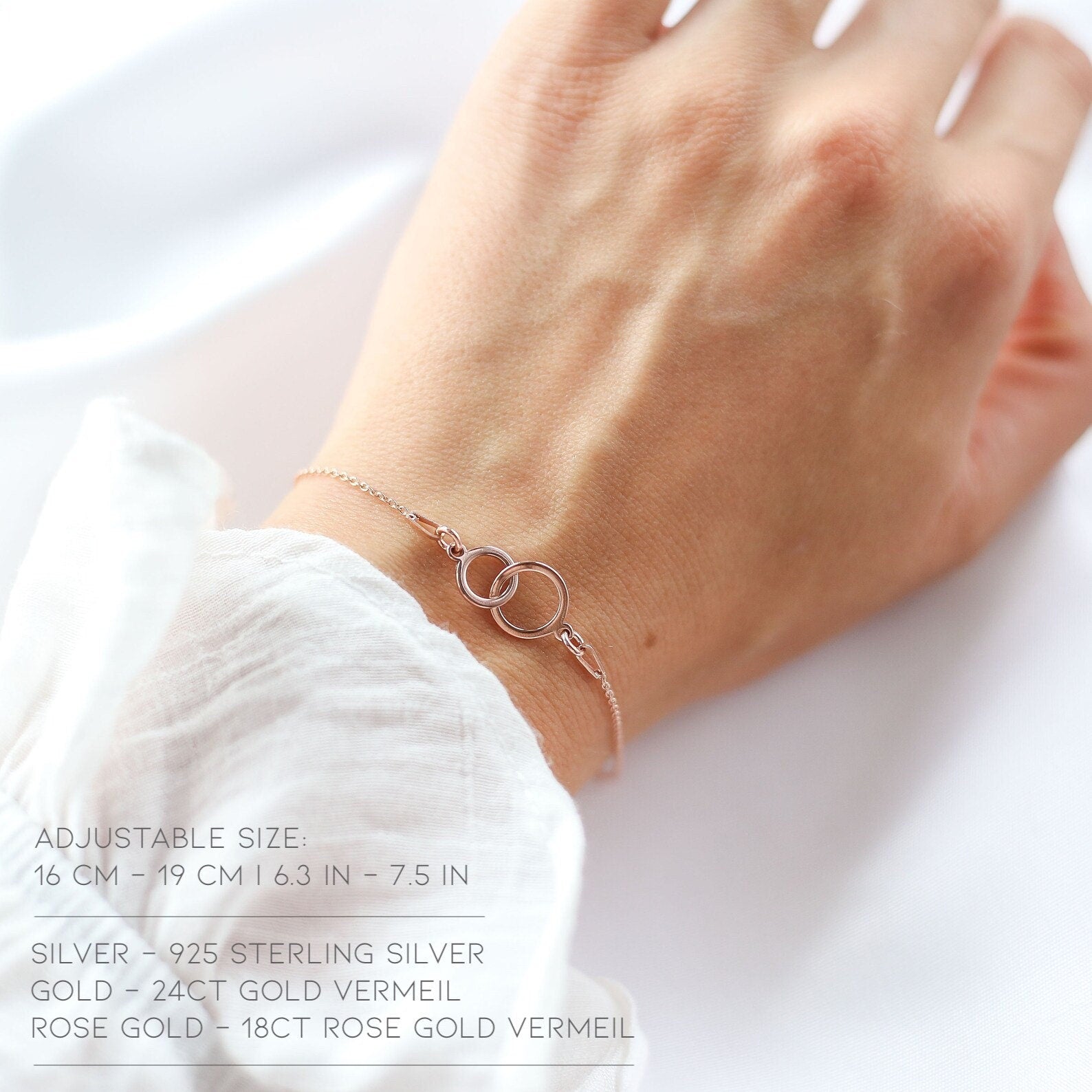Mother and Daughter Bracelet - Interlocking Circles - Vinci Woman
