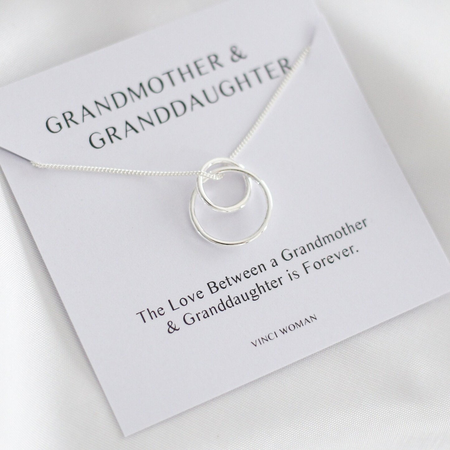 Interlocking Circle Necklace - Grandmother & Granddaughter - Vinci Woman