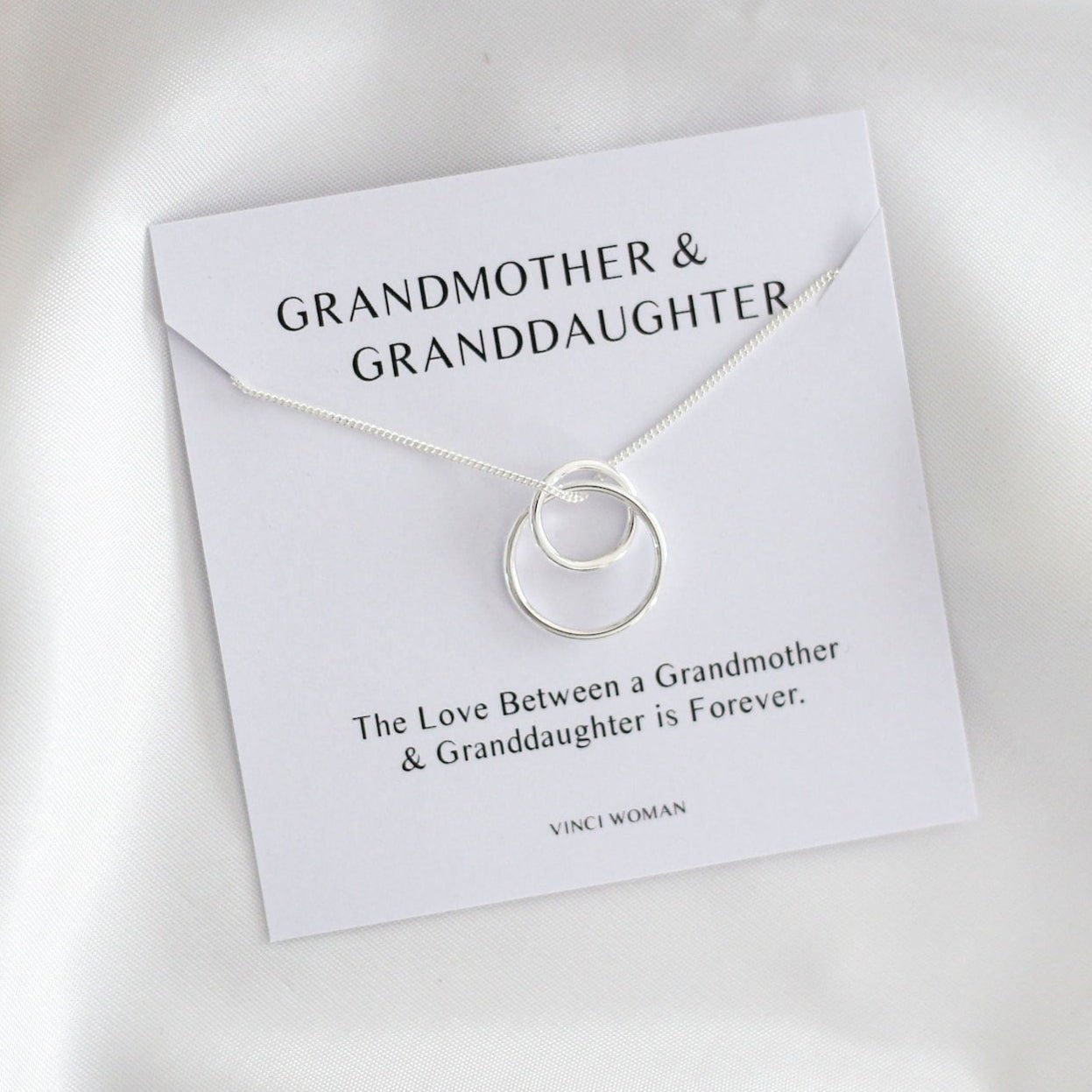 Interlocking Circle Necklace - Grandmother & Granddaughter - Vinci Woman