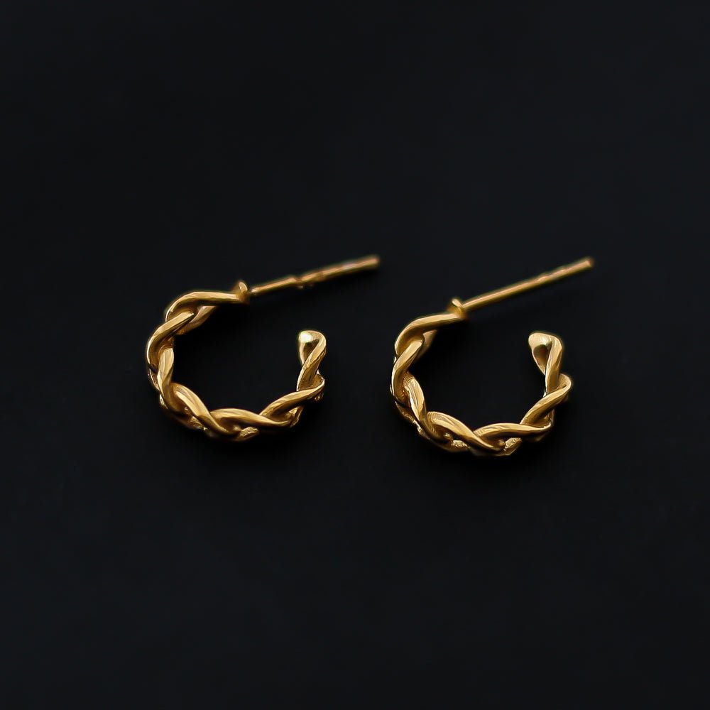 Chain Huggies Earrings - 24k Gold Vermeil - Vinci Woman