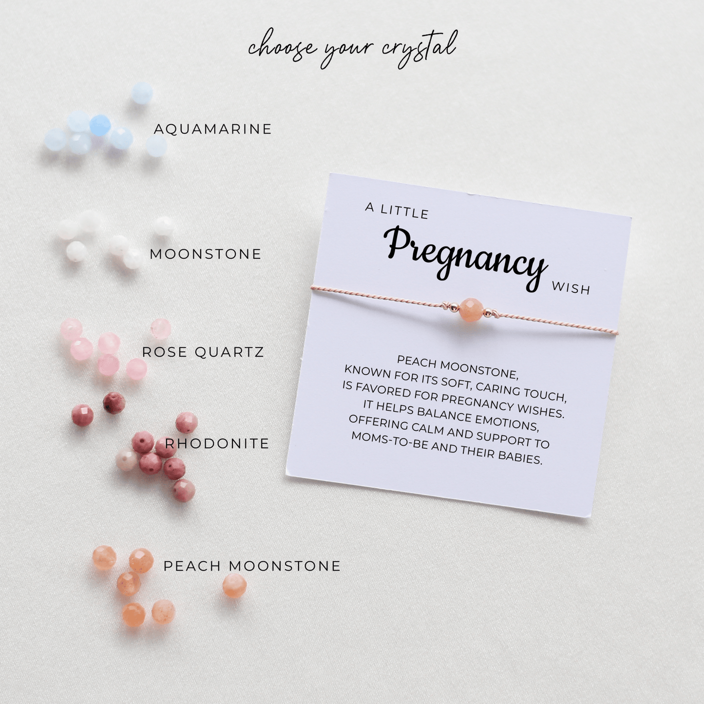 Pregnancy Wish - Dainty Crystal Cord Bracelet - Vinci Woman