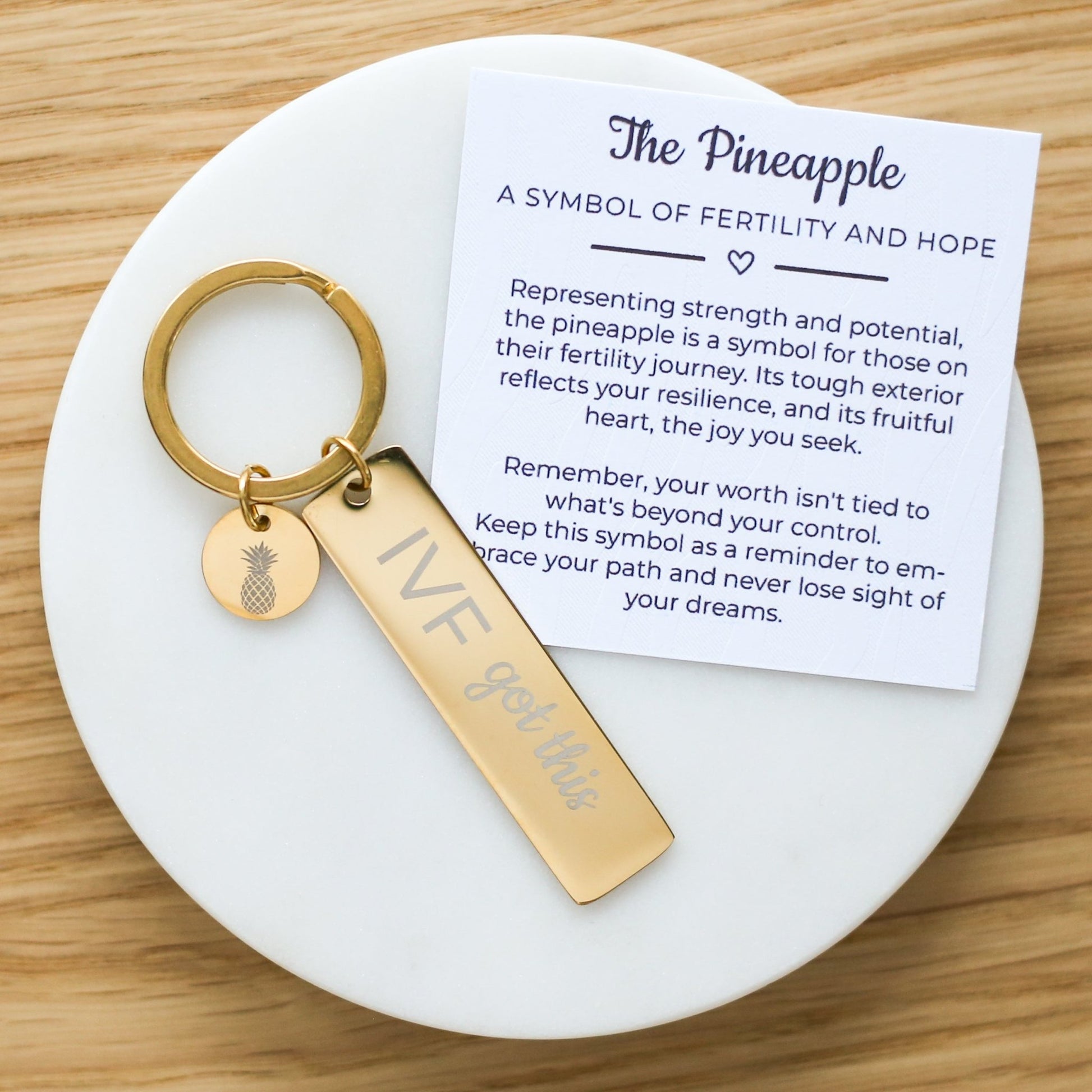 IVF Got This Keyring – Pineapple Charm Support Gift for Fertility Journey - Vinci Woman