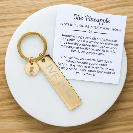 IVF Got This Keyring – Pineapple Charm Support Gift for Fertility Journey - Vinci Woman