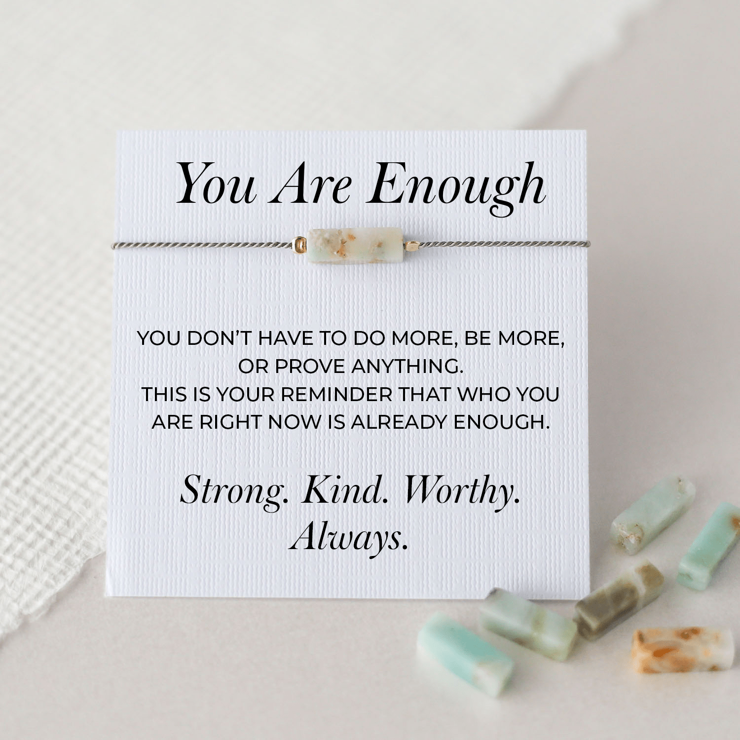 You Are Enough - Amazonite Cord Bracelet - Vinci Woman