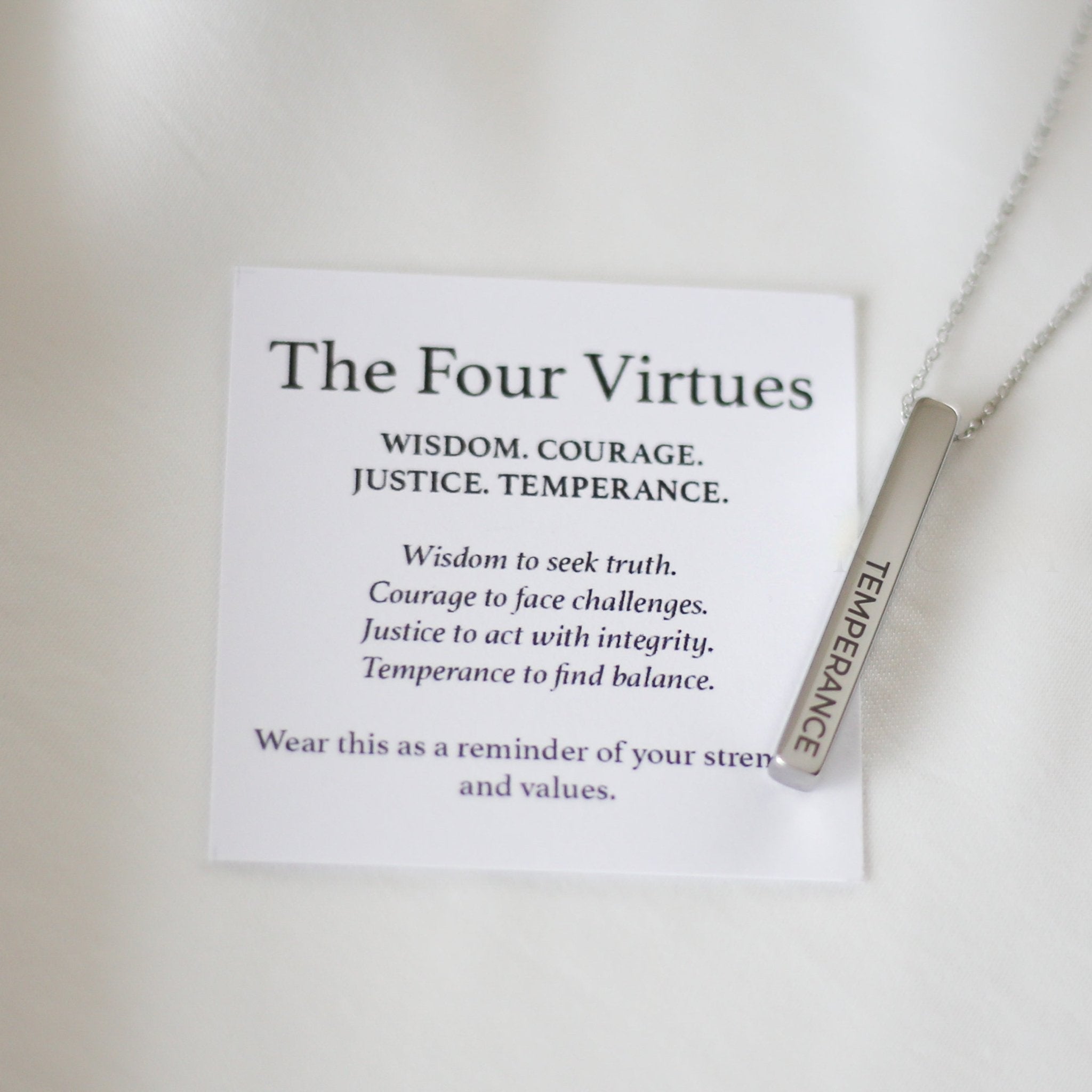Four Virtues Stoic Necklace - Vinci Woman