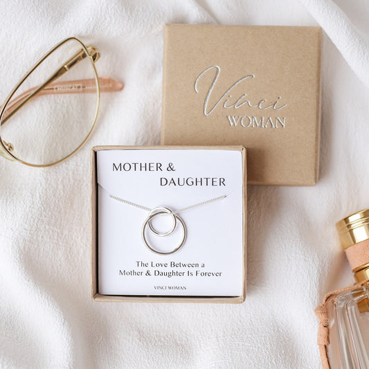 Interlocking Circle Necklace - Mother and Daughter Gift - Vinci Woman