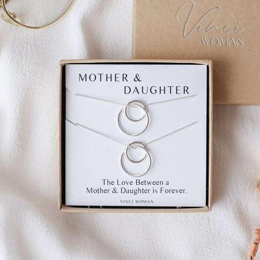 Interlocking Circle Necklace - Mother and Daughter Set - Vinci Woman
