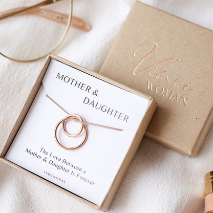 Interlocking Circle Necklace - Mother and Daughter Gift - Vinci Woman