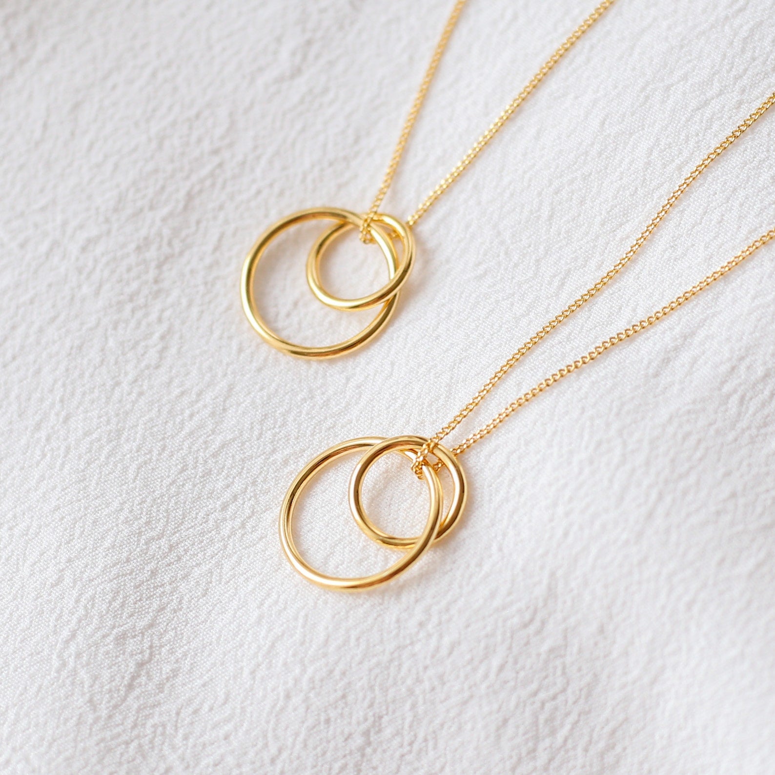 Interlocking Circle Necklace - Mother and Daughter Set - Vinci Woman