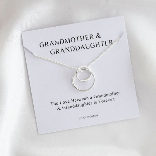 Interlocking Circle Necklace - Grandmother & Granddaughter - Vinci Woman