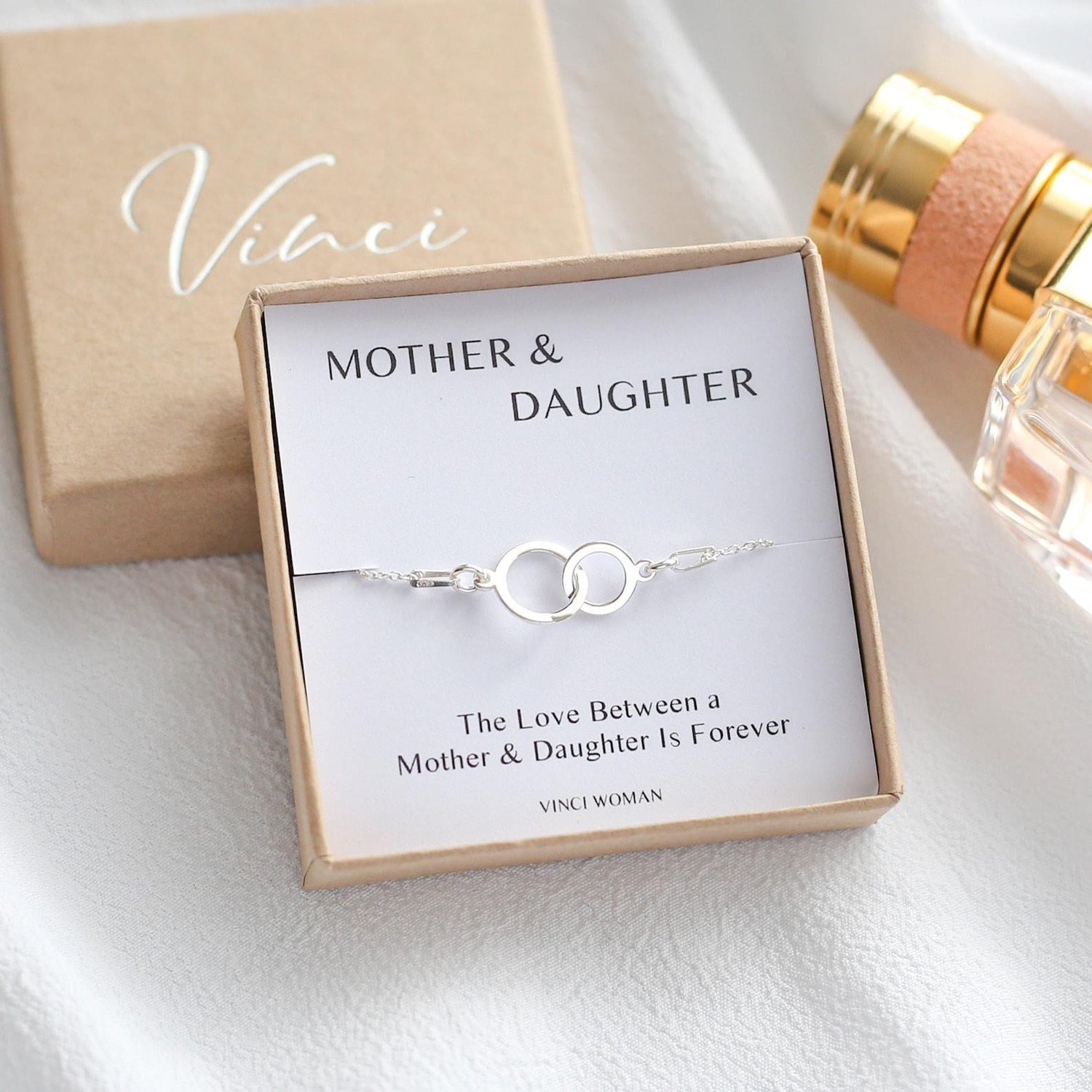 Mother and Daughter Bracelet - Interlocking Circles - Vinci Woman