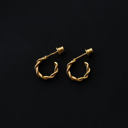 Chain Huggies Earrings - 24k Gold Vermeil - Vinci Woman