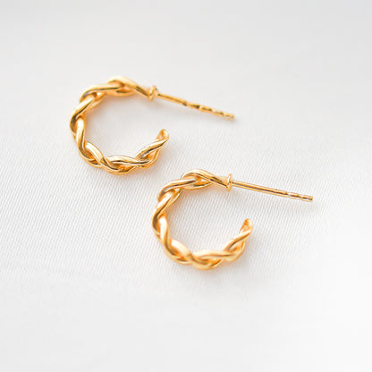 Chain Huggies Earrings - 24k Gold Vermeil - Vinci Woman