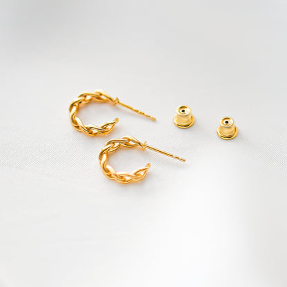 Chain Huggies Earrings - 24k Gold Vermeil - Vinci Woman